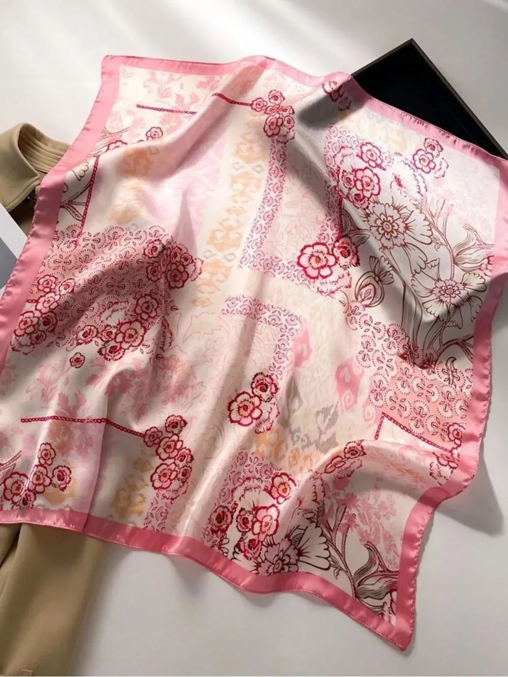 Pink Floral Scarf S168
